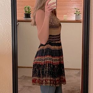 Boho Sleeveless Shirt Dress